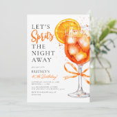 Spritz het verjaardagsfeestje van de avond weg kaart (Staand voorkant)
