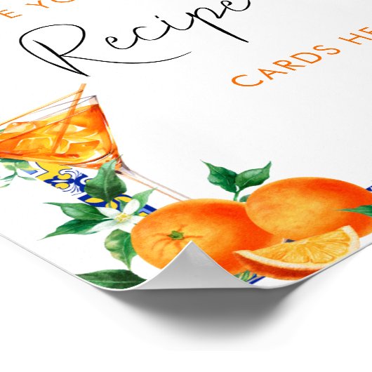 Spritz Mediterraan Bruids Recept Kaarten Poster (Hoek)