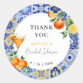Spritz Mediterrane Brug Bruiloftsborrel Ronde Sticker (Voorkant)