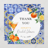 Spritz Mediterrane Bruiloft Bridal Shower Bedankkaart (Voorkant / Achterkant)