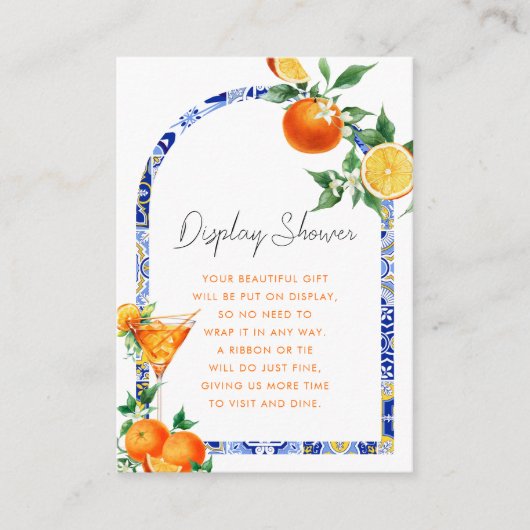 Spritz Mediterranean Arch Bruids Weergave Douche Informatiekaartje (Voorkant)