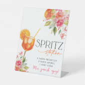 Spritz Station Pedestal Sign Citrus Vrijgezellenfe Reclamebord Met Voetstuk (Voorkant)
