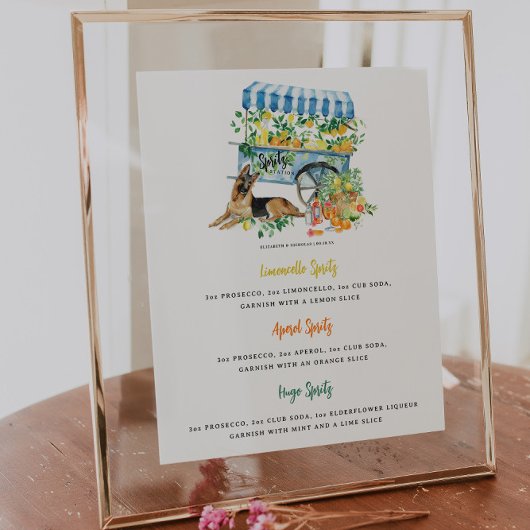Spritz-station | Pet Portrait Drink Wedding Bar Poster