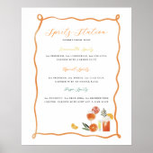 Spritz-station | Sweet Citrus Drink Wedding Bar Poster (Voorkant)