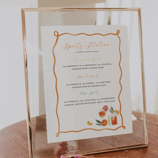 Spritz Station | Zoete Citrusdrank Trouwbar Poster