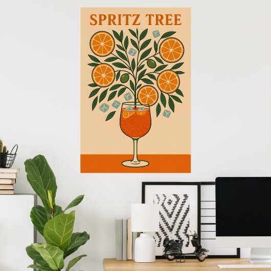 Spritz Tree - Cocktail Art Print (Thuiskantoor)
