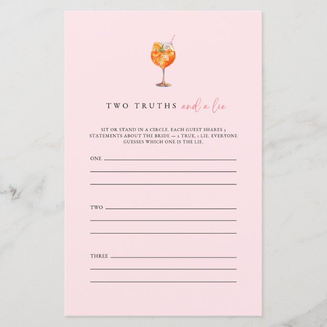 Spritz: Twee waarheden en een leugen Vrijgezellenf (Voorkant)