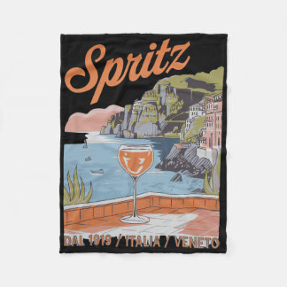 Spritz Veneto Italia Vintage Oranje Wijn Staart 3  Fleece Deken