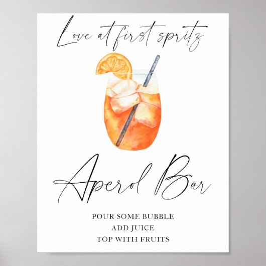 Spritz vrijgezellenfeest - aperol bar poster (Voorkant)