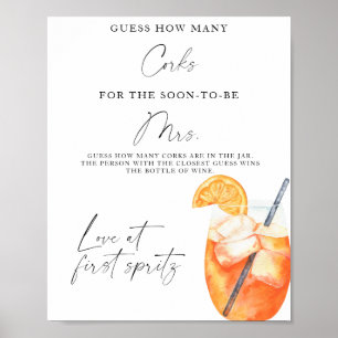 Spritz Vrijgezellenfeest raad eens hoeveel kurken Poster