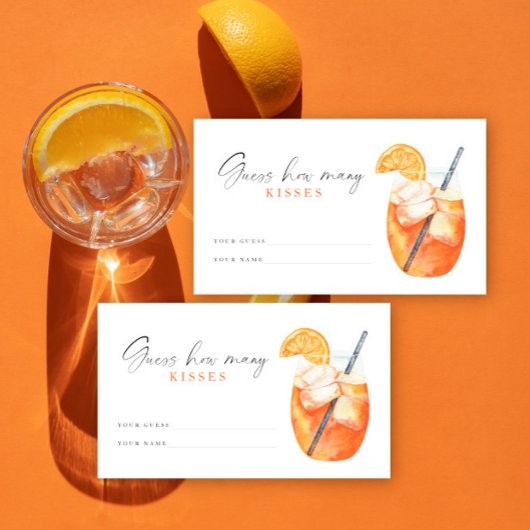 Spritz Vrijgezellenfeest Raad eens hoeveel kussen Informatiekaartje