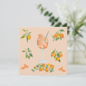Spritz Zomer Verjaardag Bedankkaart (Staand voorkant)
