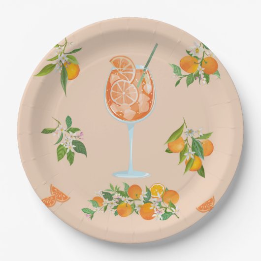 Spritz Zomer Verjaardag Papieren Bordje (Voorkant)