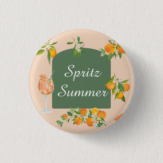 Spritz Zomer Verjaardag Ronde Button 3,2 Cm (Voorkant)