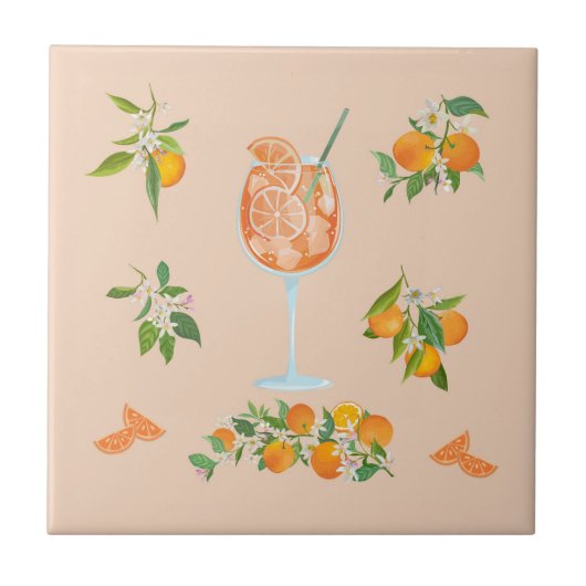 Spritz Zomer Verjaardag Tegeltje (Voorkant)