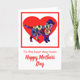 Sprocker Silhouette Dog Red Heart Moederdag Kaart