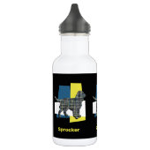 Sprocker Spaniel Cute Pet Dog Silhouette Y&B Grid Waterfles (Links)