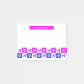 Sprocker Spaniel Dog & Paw Print Hot Pink & Blue Post-it® Notes (Voorkant)
