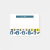 Sprocker Spaniel Dog & Paw Yellow & Blue Grids Post-it® Notes (Voorkant)