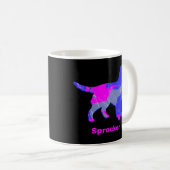 Sprocker Spaniel Dog Silhouette Hot Pink Black Koffiemok (Voorkant rechts)
