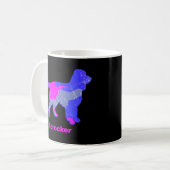 Sprocker Spaniel Dog Silhouette Hot Pink Black Koffiemok (Voorkant links)