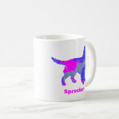 Sprocker Spaniel Dog Silhouette Hot Pink White Koffiemok (Voorkant rechts)