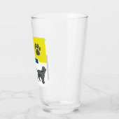 Sprocker Spaniel Dog Silhouette & Paw Y&B Grid Glas (Links)