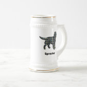 Sprocker Spaniel Dog Yellow & Black Grid Line Bierpul (Voorkant rechts)