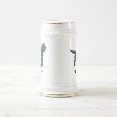 Sprocker Spaniel Dog Yellow & Black Grid Line Bierpul (Center)