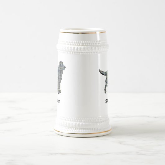 Sprocker Spaniel Dog Yellow & Black Grid Line Bierpul (Center)