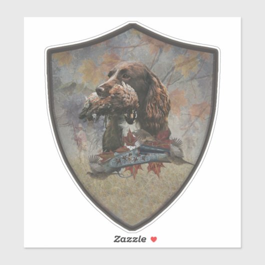 Sprocker Spaniel, Pistool dog art Sticker (Vel)