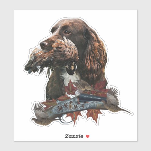 Sprocker Spaniel, Pistool dog art Sticker (Vel)