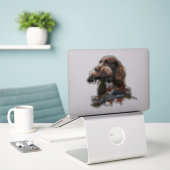 Sprocker Spaniel, Pistool dog art Sticker (Laptop op bureau)
