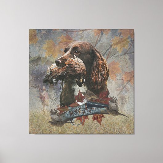 Sprocker Spaniel, Pistool hondenkunst Canvas Afdruk (Voorkant)