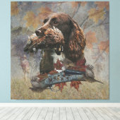 Sprocker Spaniel, Pistool hondenkunst Canvas Afdruk (Insitu (Houten vloer))