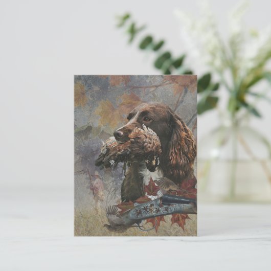 Sprocker Spaniel, Pistool hondenkunst Feestdagenkaart (Staand voorkant)
