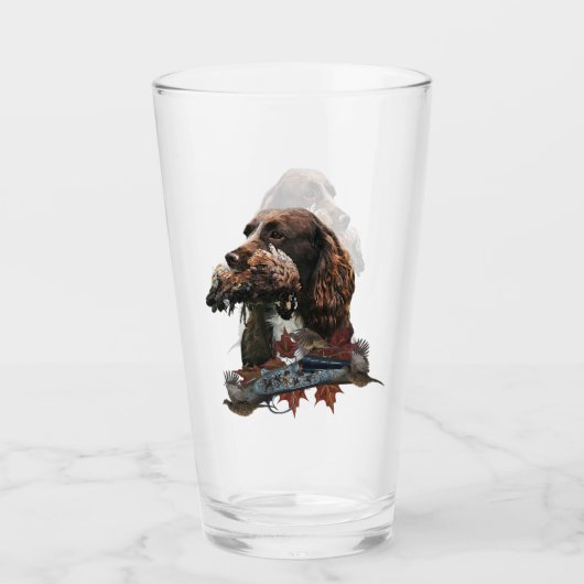 Sprocker Spaniel, Pistool hondenkunst Glas (Voorkant)