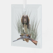 Sprocker Spaniel, Pistool hondenkunst Glas Ornament (Voorkant links)