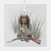 Sprocker Spaniel, Pistool hondenkunst Glas Ornament (Voorkant)