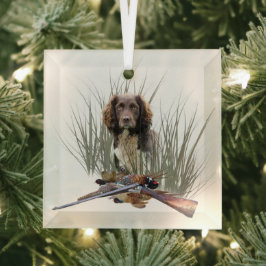 Sprocker Spaniel, Pistool hondenkunst Glas Ornament