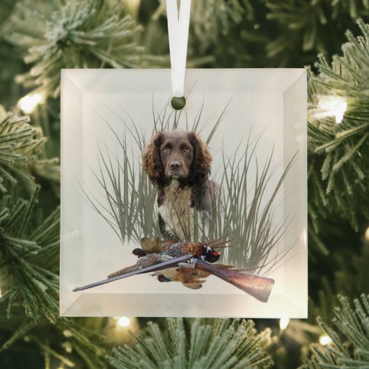 Sprocker Spaniel, Pistool hondenkunst Glas Ornament (Insitu)