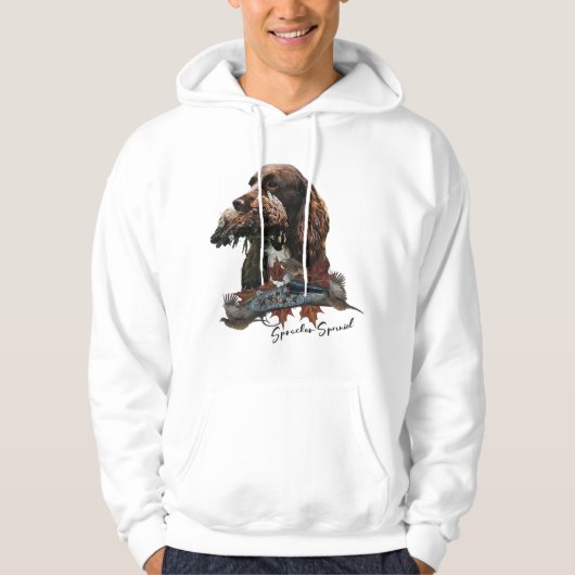 Sprocker Spaniel, Pistool hondenkunst Hoodie (Voorkant)