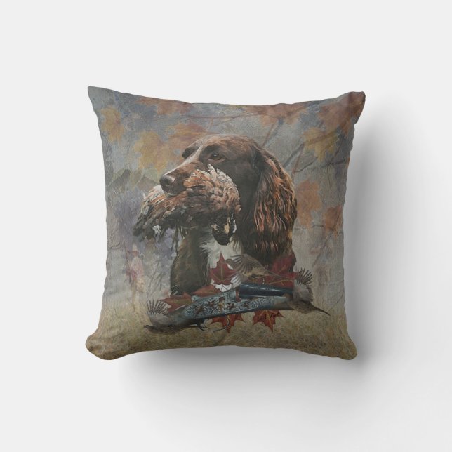 Sprocker Spaniel, Pistool hondenkunst Kussen (Voorkant)
