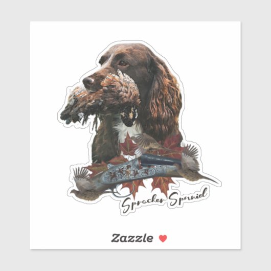 Sprocker Spaniel, Pistool hondenkunst Sticker (Vel)