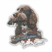 Sprocker Spaniel, Pistool hondenkunst Sticker (Voorkant)