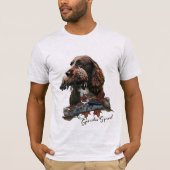 Sprocker Spaniel, Pistool hondenkunst T-shirt (Voorkant)