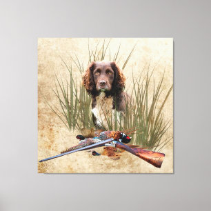 Sprocker Spaniel Tapestry Poster Triptych Acryl Canvas Afdruk