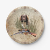 Sprocker Spaniel Tapestry Poster Triptych Acryl Papieren Bordje (Voorkant)