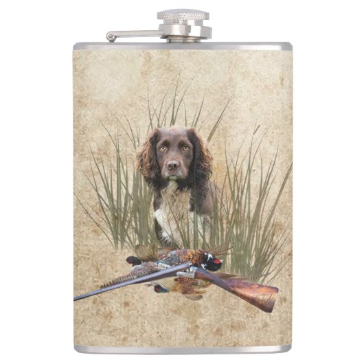 Sprocker Spaniel Teapot Gift Box Ceramic Tile Glas Heupfles (Voorkant)