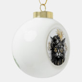 Sprocket-Paws De Funky Steampunk Kat Keramische Bal Ornament (Links)